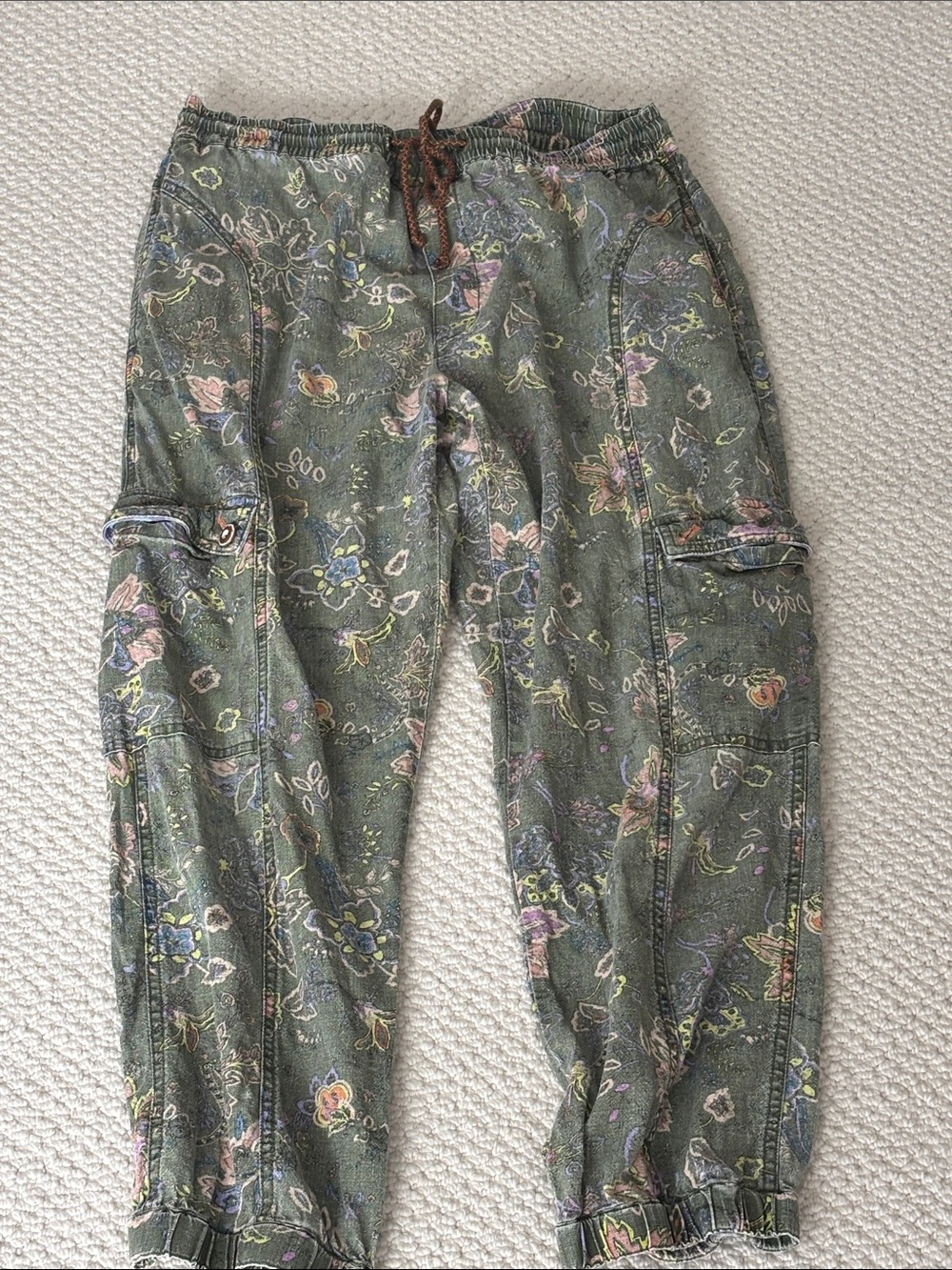 Anthropologie Pants & Joggers | Anthropologie Floral Drawstring Pants